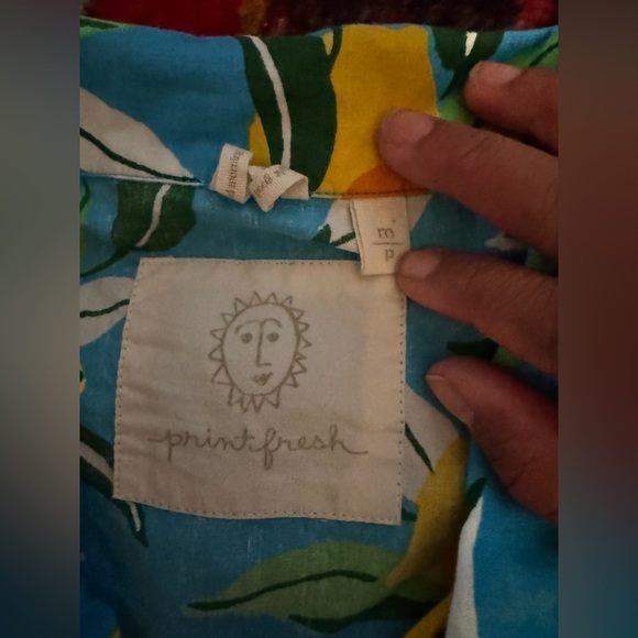 Print Fresh Printfresh Blue Lemon Zest  Lounge Set Pants & Long Sleeve Top SZ M - Picture 4 of 4